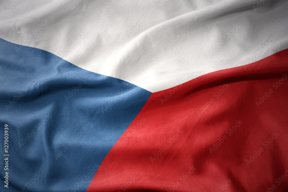 Fototapeta premium waving colorful flag of czech republic.