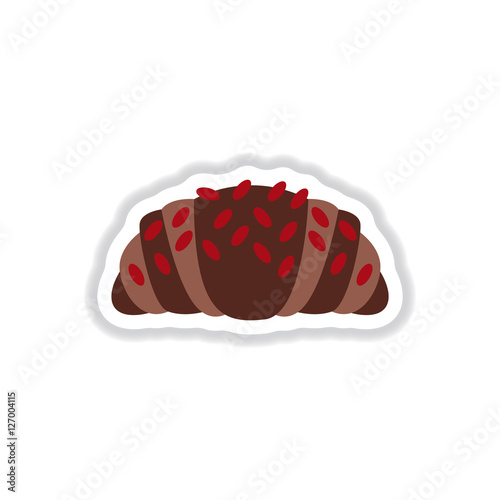 Vector illustration in paper sticker style Croissant