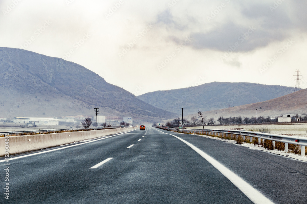 Traveling on a remote national road