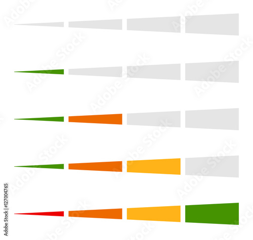Level indicator, progress bar element in set