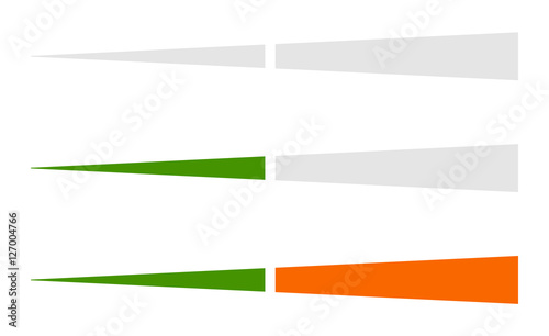 Level indicator, progress bar element in set
