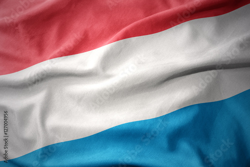 waving colorful flag of luxembourg.