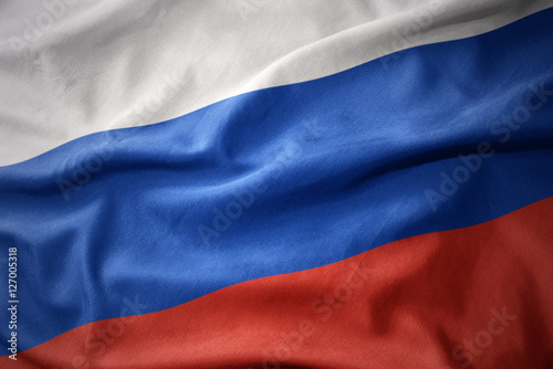 waving colorful flag of russia.