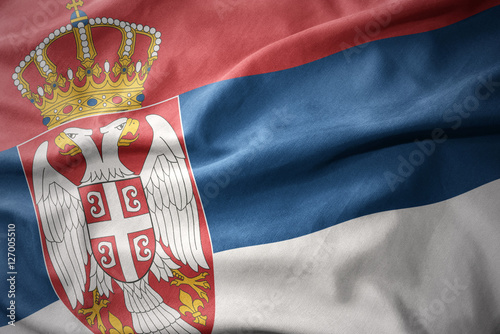 waving colorful flag of serbia.