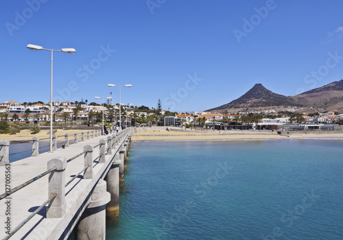 Portugal, Madeira Islands, Porto Santo, Vila Baleira, View of the pier. photo