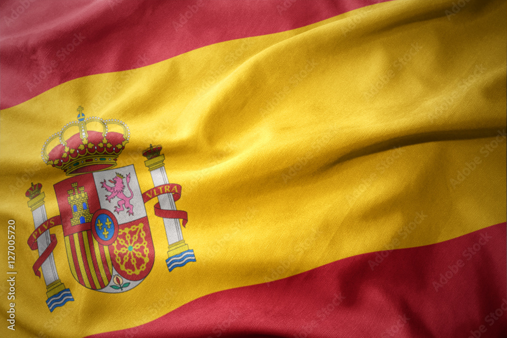 Fototapeta premium waving colorful flag of spain.