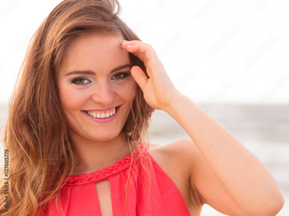 Fototapeta premium Gorgeous attractive young woman in summer.