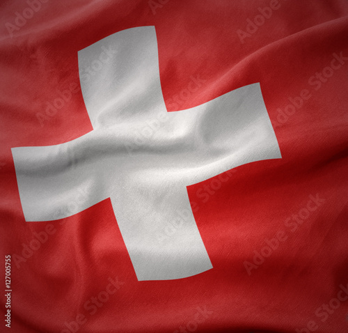 Fotografie waving colorful flag of switzerland.