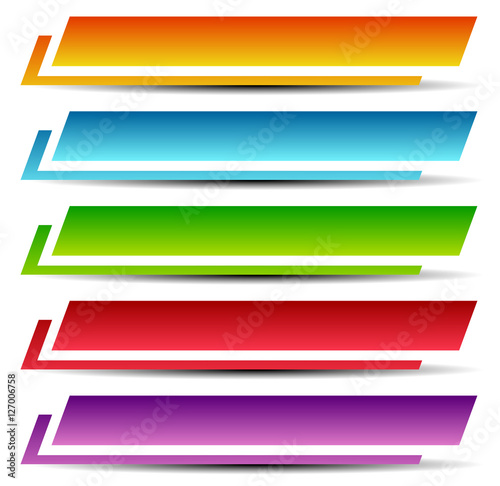 Rectangle banners / buttons / labels in several color