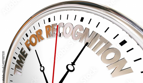 Time for Recognition Appreciation Thank You Clock 3d Illustratio photo