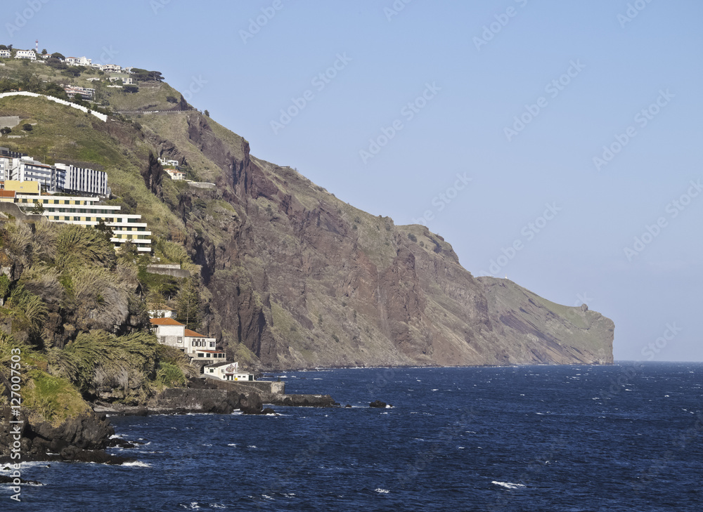 Portugal, Madeira, Funchal, View of the coast..
