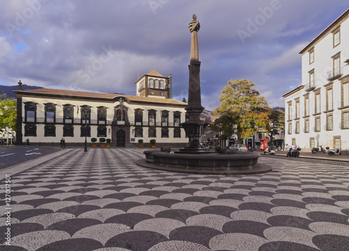 Portugal, Madeira, Funchal, View of the Praca do Municipio.