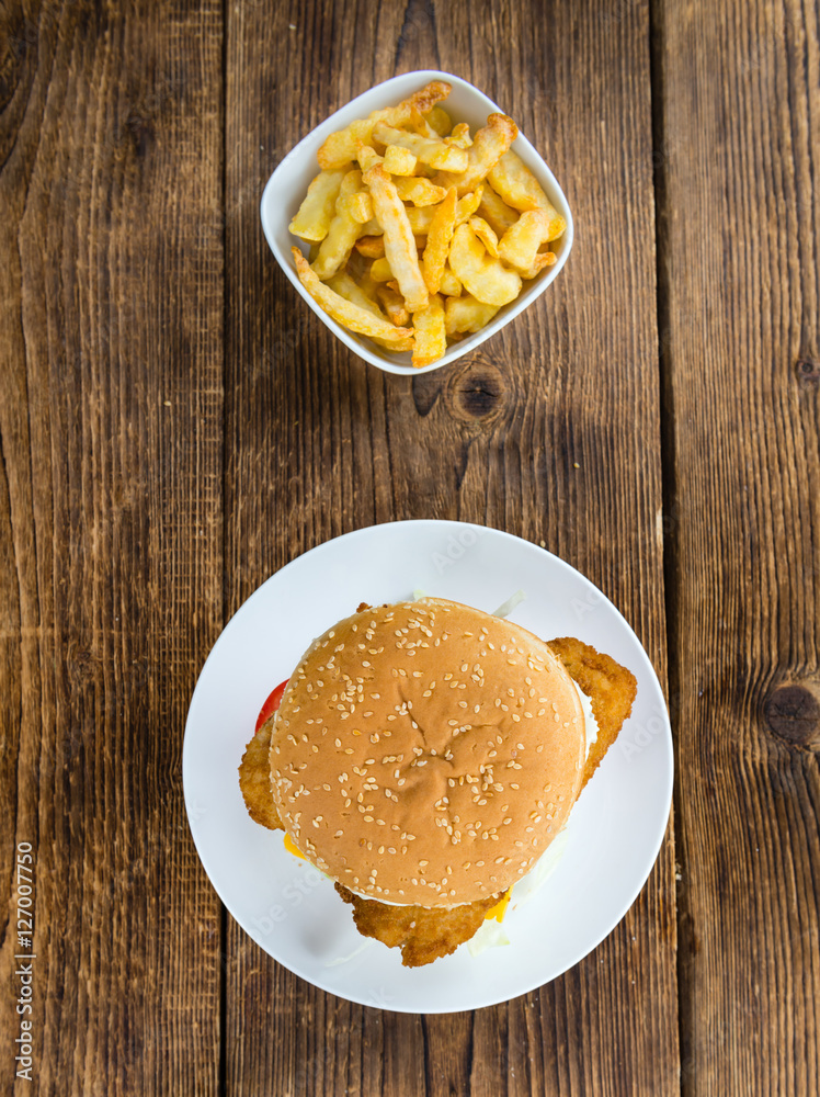 Fish Burger (selective focus) Fish Burger (selective focus)