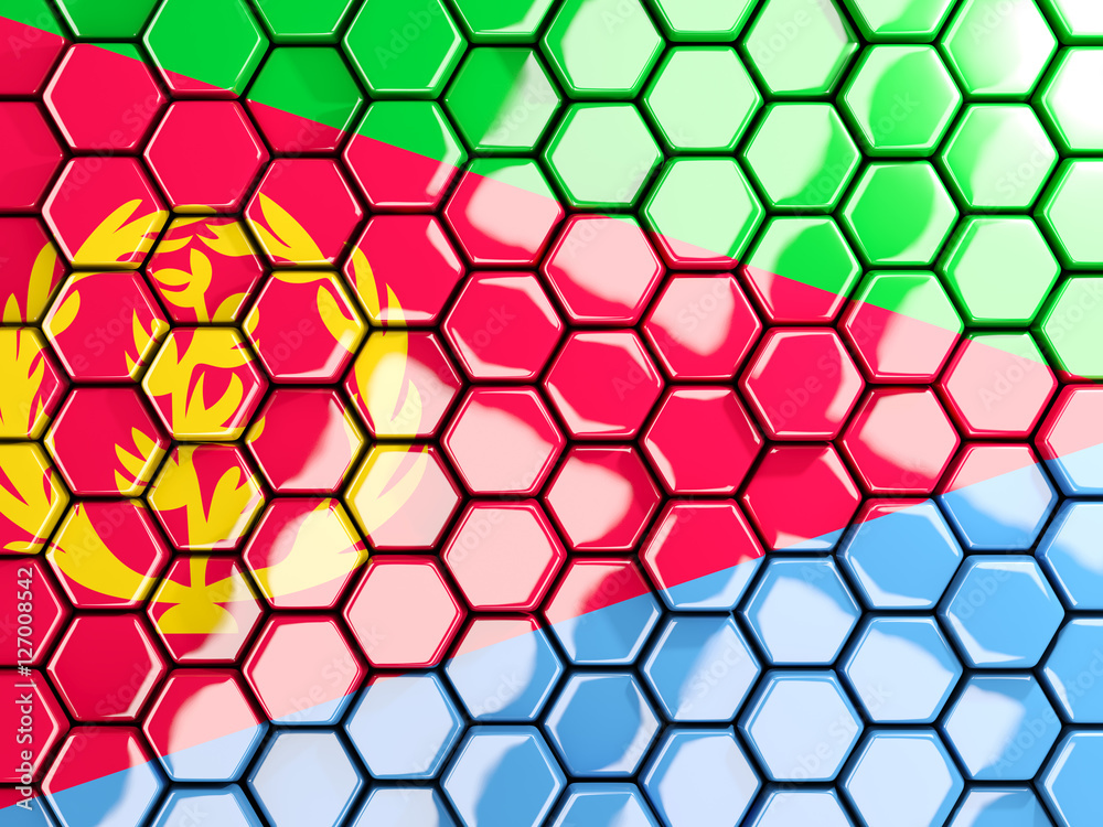 Flag of eritrea, hexagon mosaic background StockIllustration Adobe Stock