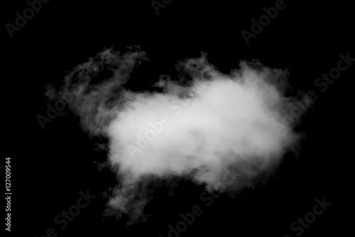 Single White clouds isolated on black background