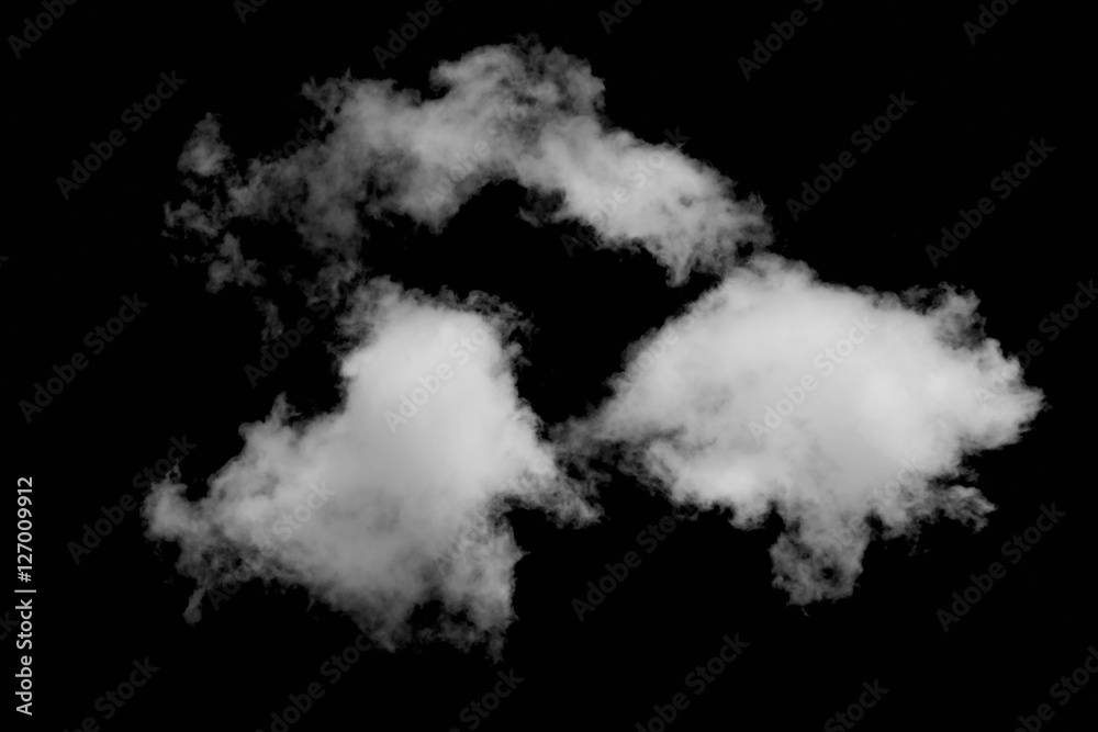 White clouds isolated on black background White clouds isolated on black background