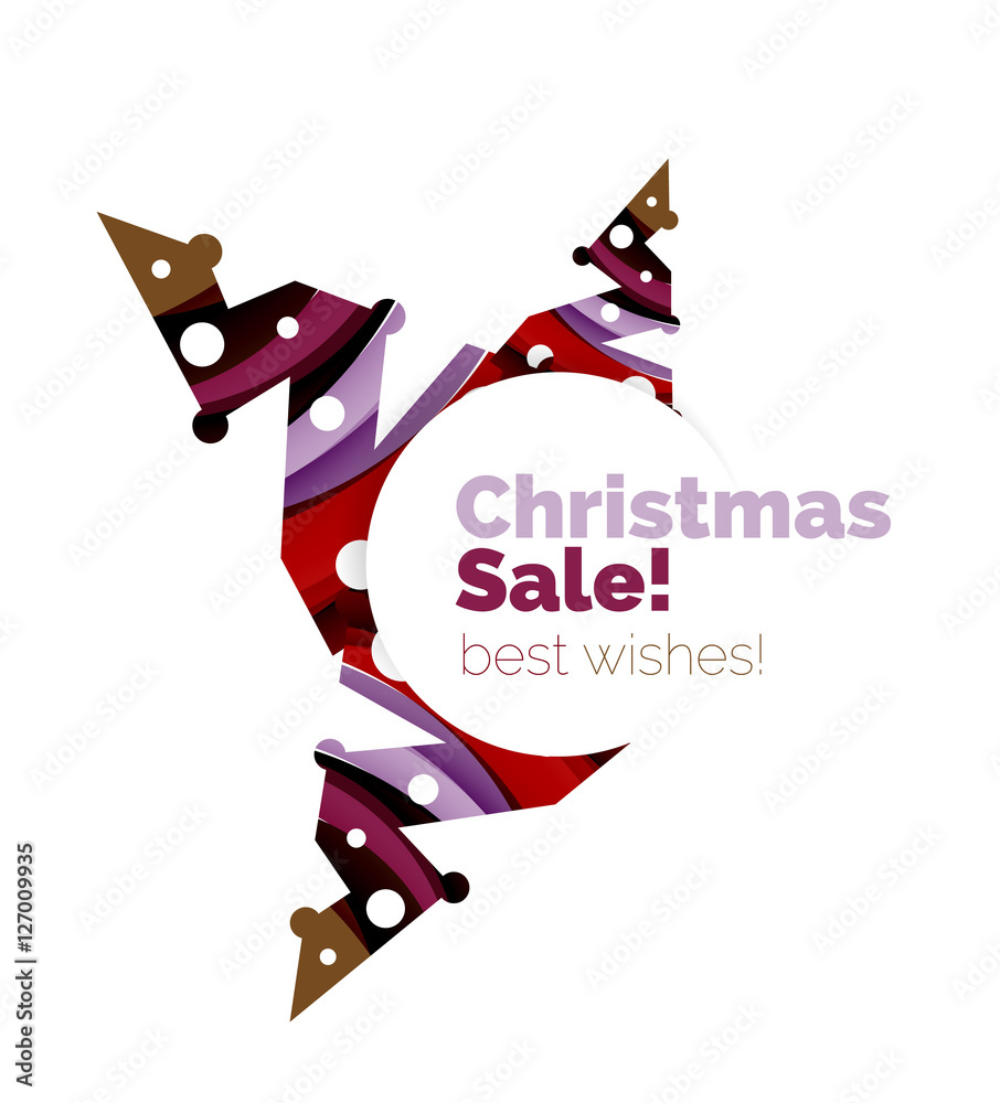 Christmas and New Year geometric paper design banner Christmas and New Year geometric paper design banner