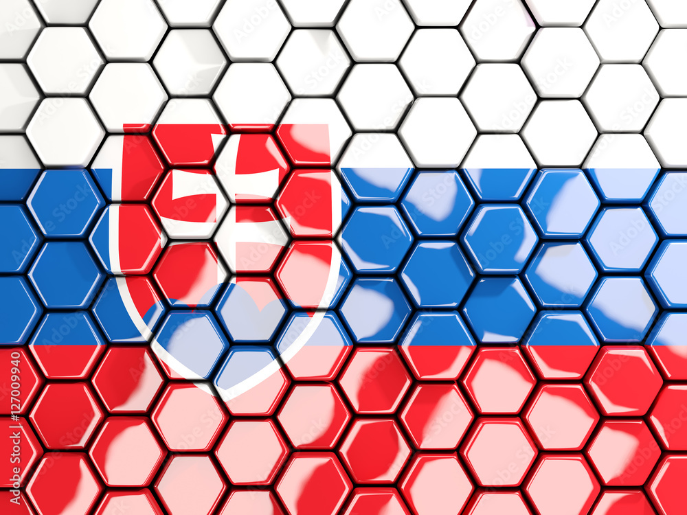 Flag of slovakia, hexagon mosaic background Flag of slovakia, hexagon mosaic background