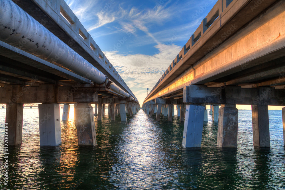 Landscape bridge over water