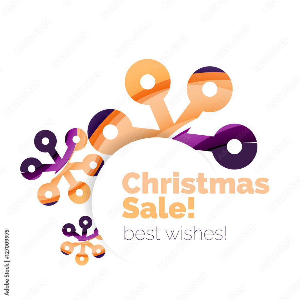 Fototapeta premium Christmas and New Year geometric paper design banner