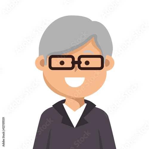 old man character isolated icon vector illustration design