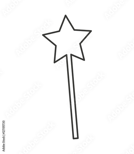 magic wand star isolated icon vector illustration design