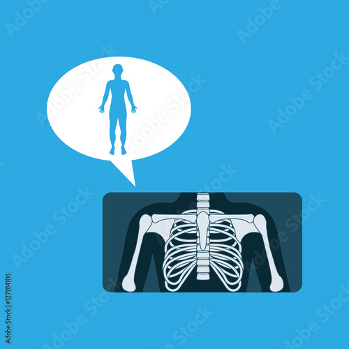 silhouette man x ray anatomy body vector illustration eps 10