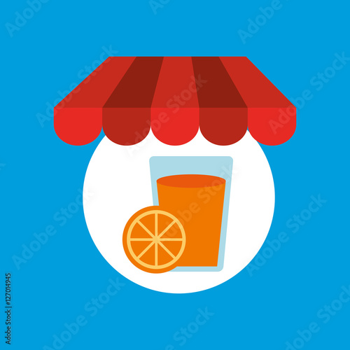 shopping online tasty orange juice vector illustration eps 10