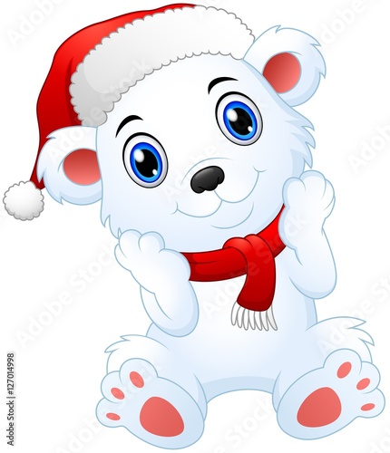 Cute christmas polar bear cartoon