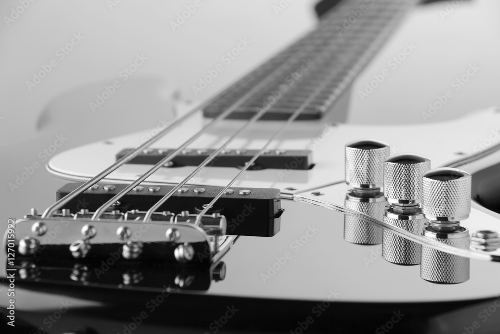 Fototapeta premium close up of electric bass guitar