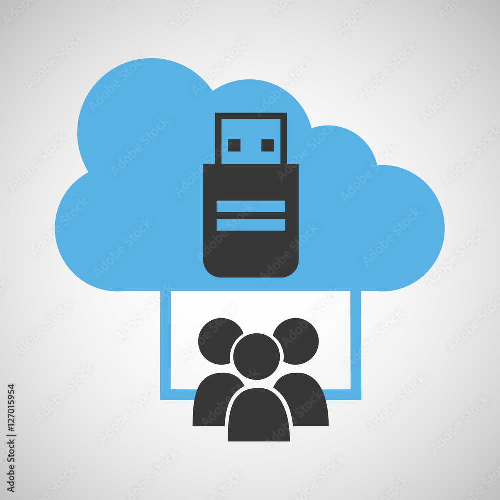 cloud computing service usb backup vector illustration eps 10 cloud computing service usb backup vector illustration eps 10
