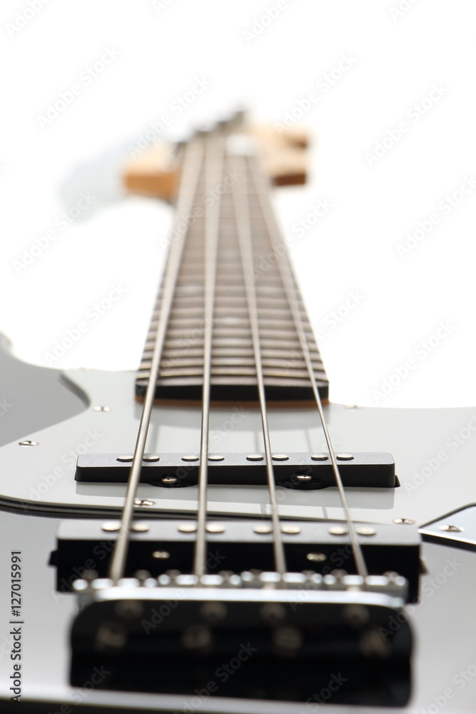 electric bass guitar on white background electric bass guitar on white background