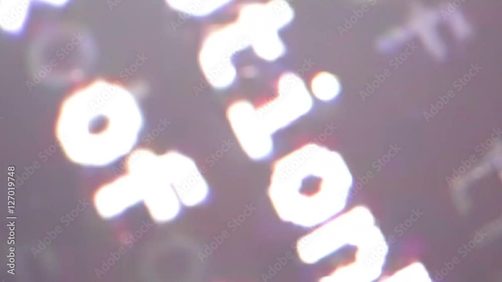 blur defocused and noise   recording from computer screen letter and number code sequence concept