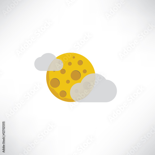 Moon with cloud Vector