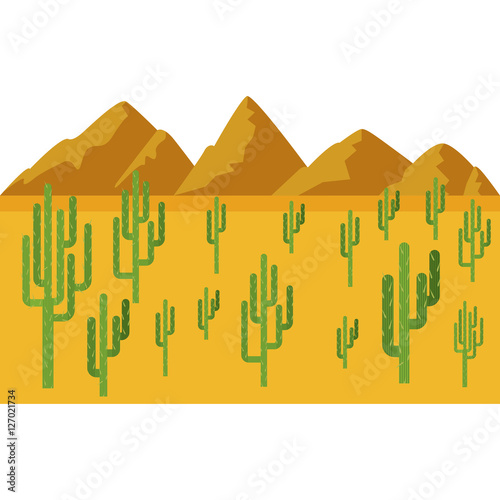 Desert icon. Landscape nature outdoor season and sant theme. Isolated design. Vector illustration