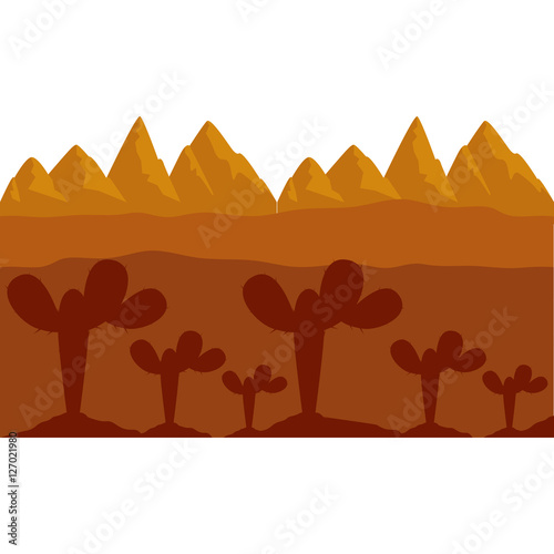 Desert icon. Landscape nature outdoor season and sant theme. Isolated design. Vector illustration