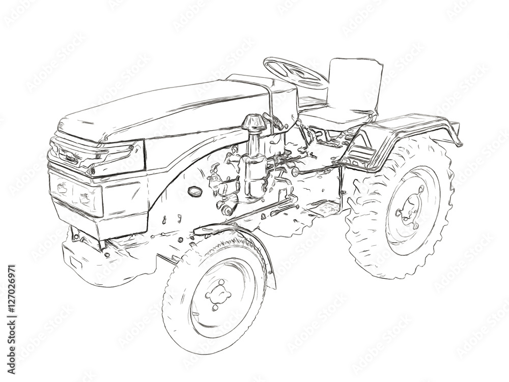 Outlines of the agricultural tractor