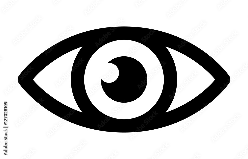 Eye retina scan or optometry eye exam line art icon for medical apps and websites Eye retina scan or optometry eye exam line art icon for medical apps and websites