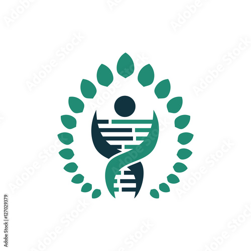DNA Double Helix Medical Healthy Laboratory Logo Template