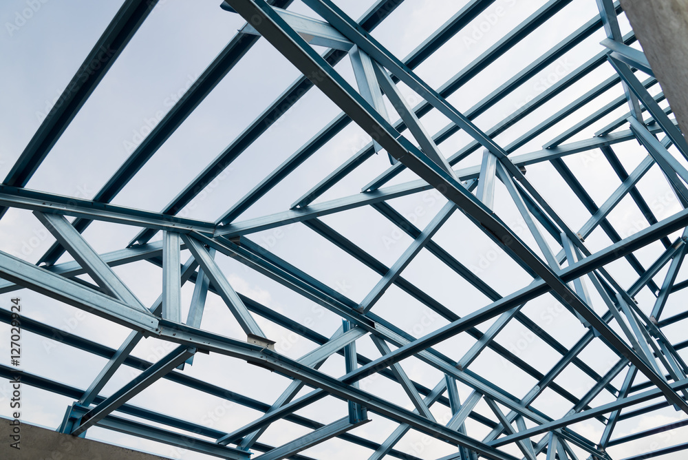 Structure of steel roof.