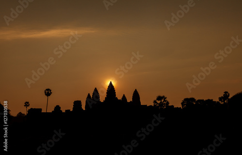Beautiful sunrise at Angkor Wat temple