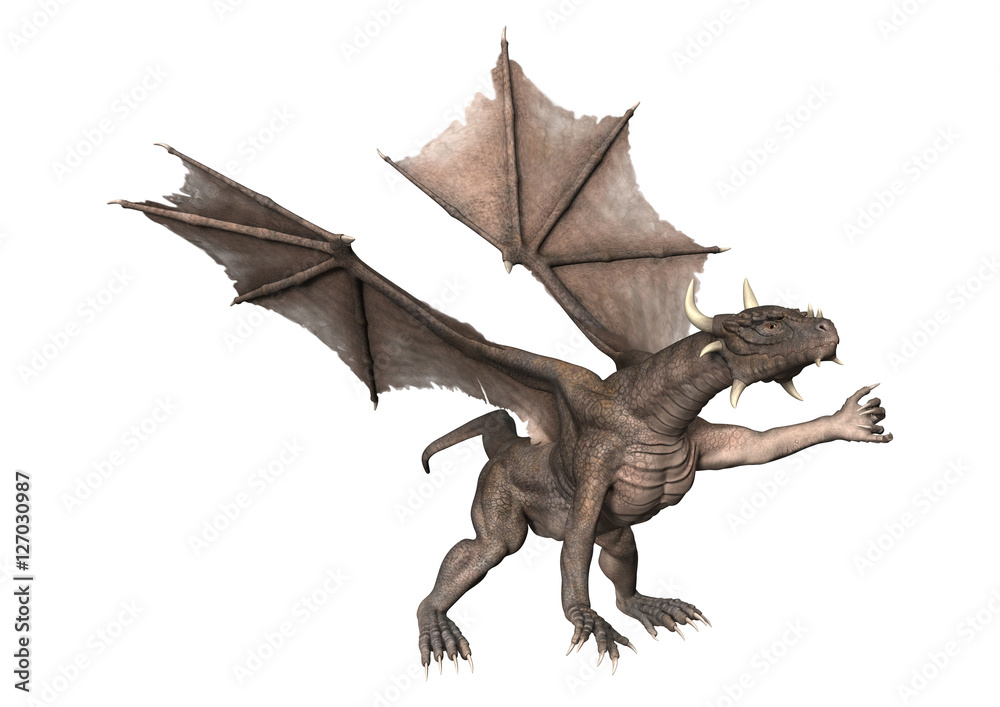 Fototapeta premium 3D Fantasy Fantasy Dragon na białym tle