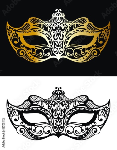 Golden Carnival Mask, Masquerade, Mardi Gras
