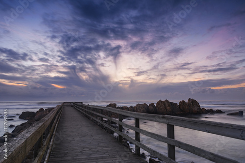 Sea wall on the beach