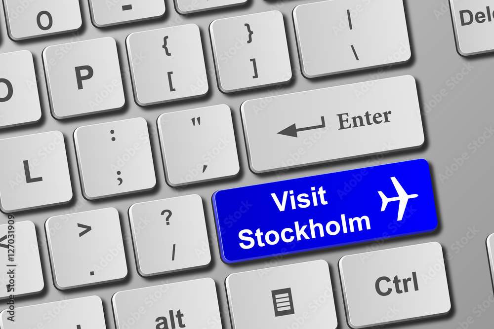 Visit Stockholm blue keyboard button Visit Stockholm blue keyboard button