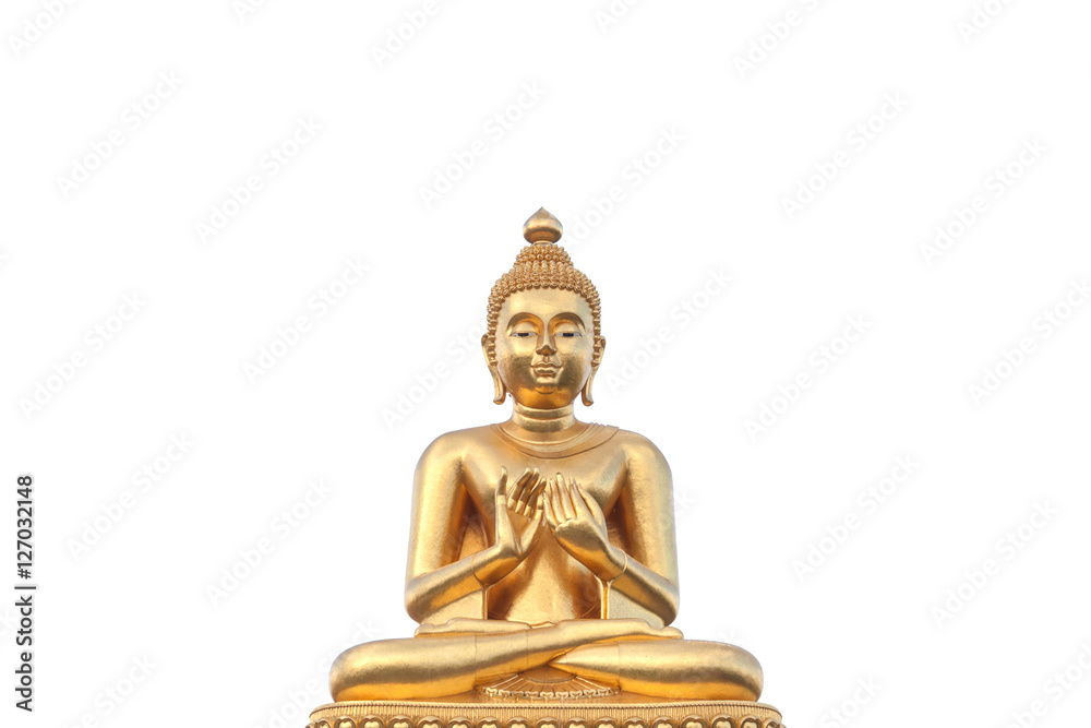 golden buddha on white background