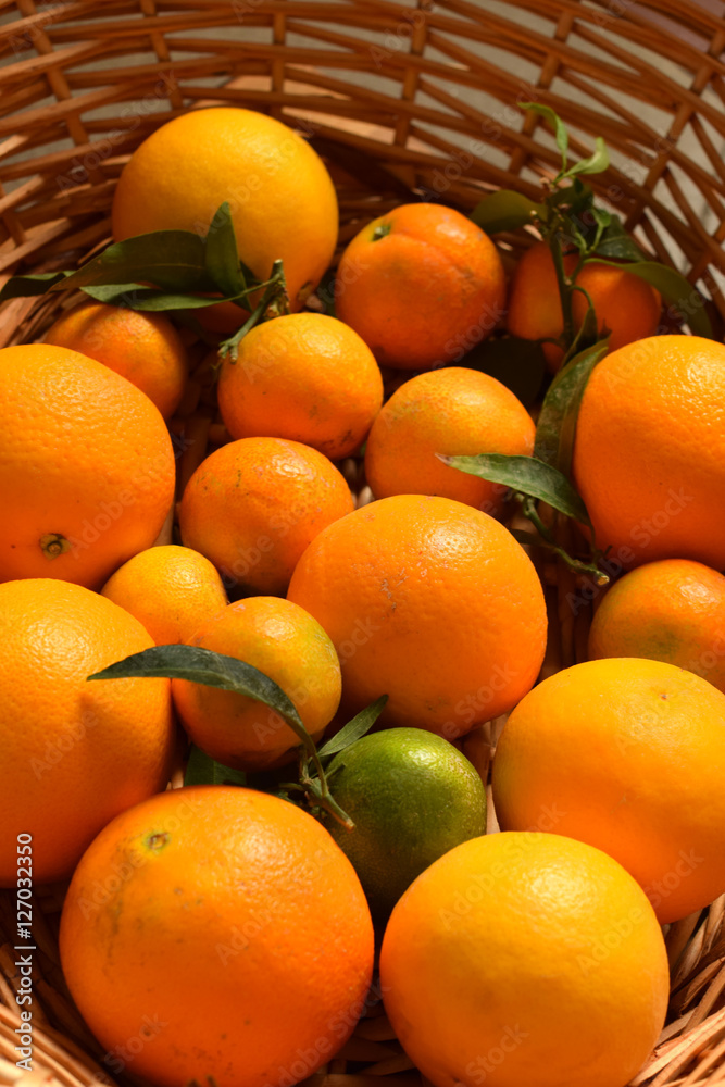 oranges and tangerines in a basket oranges and tangerines in a basket