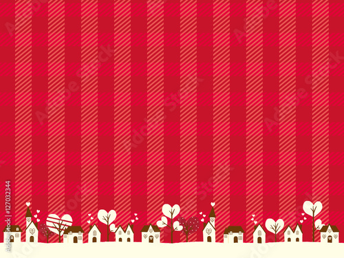 バレンタイン　街並みイラスト