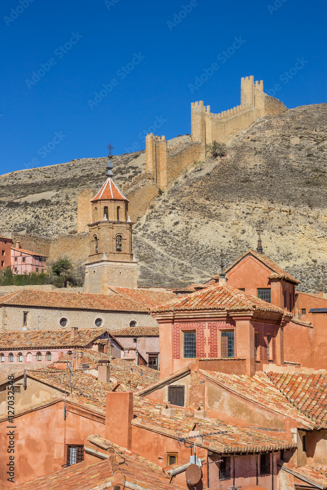 Colorful houses of Albarracin and the surrounding walls