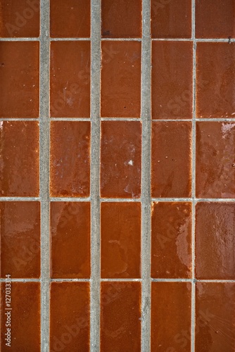 Tiled wall brown © phototravelua